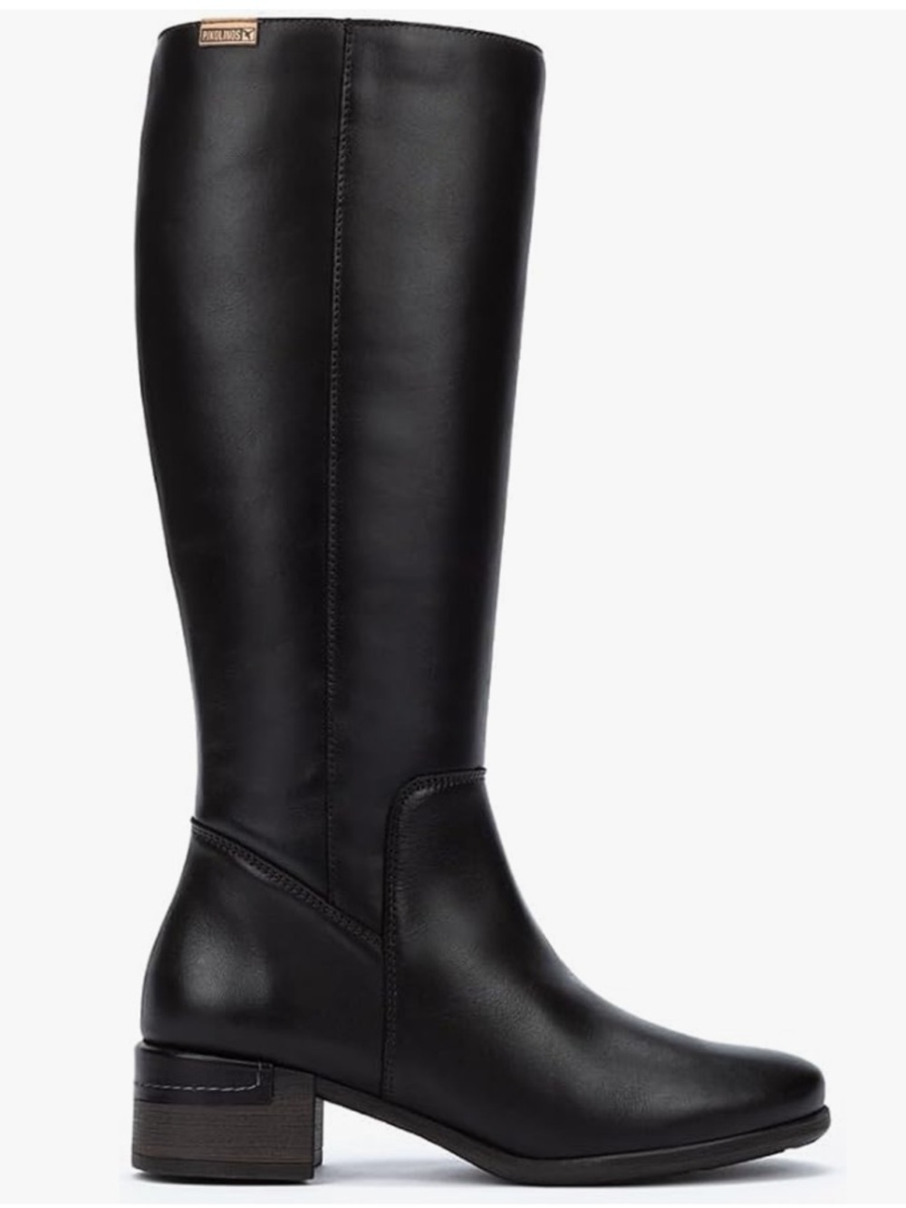 Pikolinos Malaga Classic Black Leather Zip Up Block Mid Heel Tall Boots New 8 - Picture 9 of 9